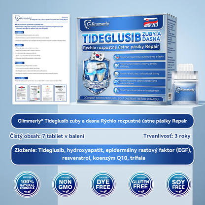 🦷 Glimmerly® TIDEGLUSIB ZUBY A ĎASNÁ Rýchlo rozpustné ústne pásiky Repair  | (🦷 Obnova skloviny a dentínu • Posilnenie ďasien • Odstránenie zubného kameňa a zápachu • Zastavenie citlivosti zubov) 3.0