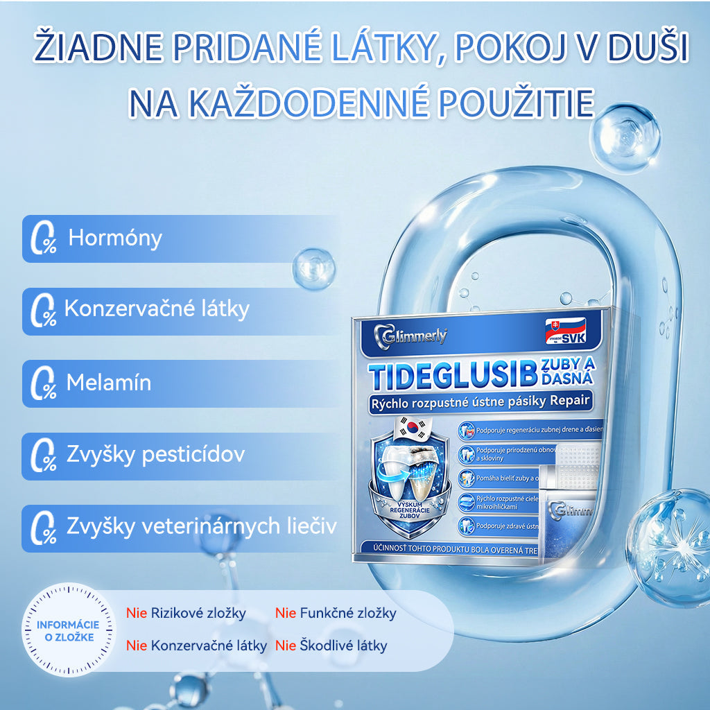 🦷 Glimmerly® TIDEGLUSIB ZUBY A ĎASNÁ Rýchlo rozpustné ústne pásiky Repair  | (🦷 Obnova skloviny a dentínu • Posilnenie ďasien • Odstránenie zubného kameňa a zápachu • Zastavenie citlivosti zubov) 3.0