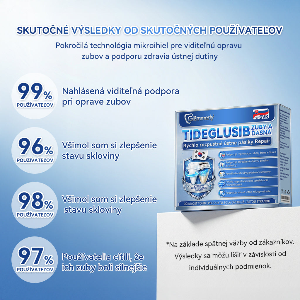 🦷 Glimmerly® TIDEGLUSIB ZUBY A ĎASNÁ Rýchlo rozpustné ústne pásiky Repair  | (🦷 Obnova skloviny a dentínu • Posilnenie ďasien • Odstránenie zubného kameňa a zápachu • Zastavenie citlivosti zubov) 3.0